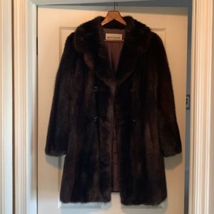 VINTAGE. Ranch Mink 3/4 coat with matching hat
